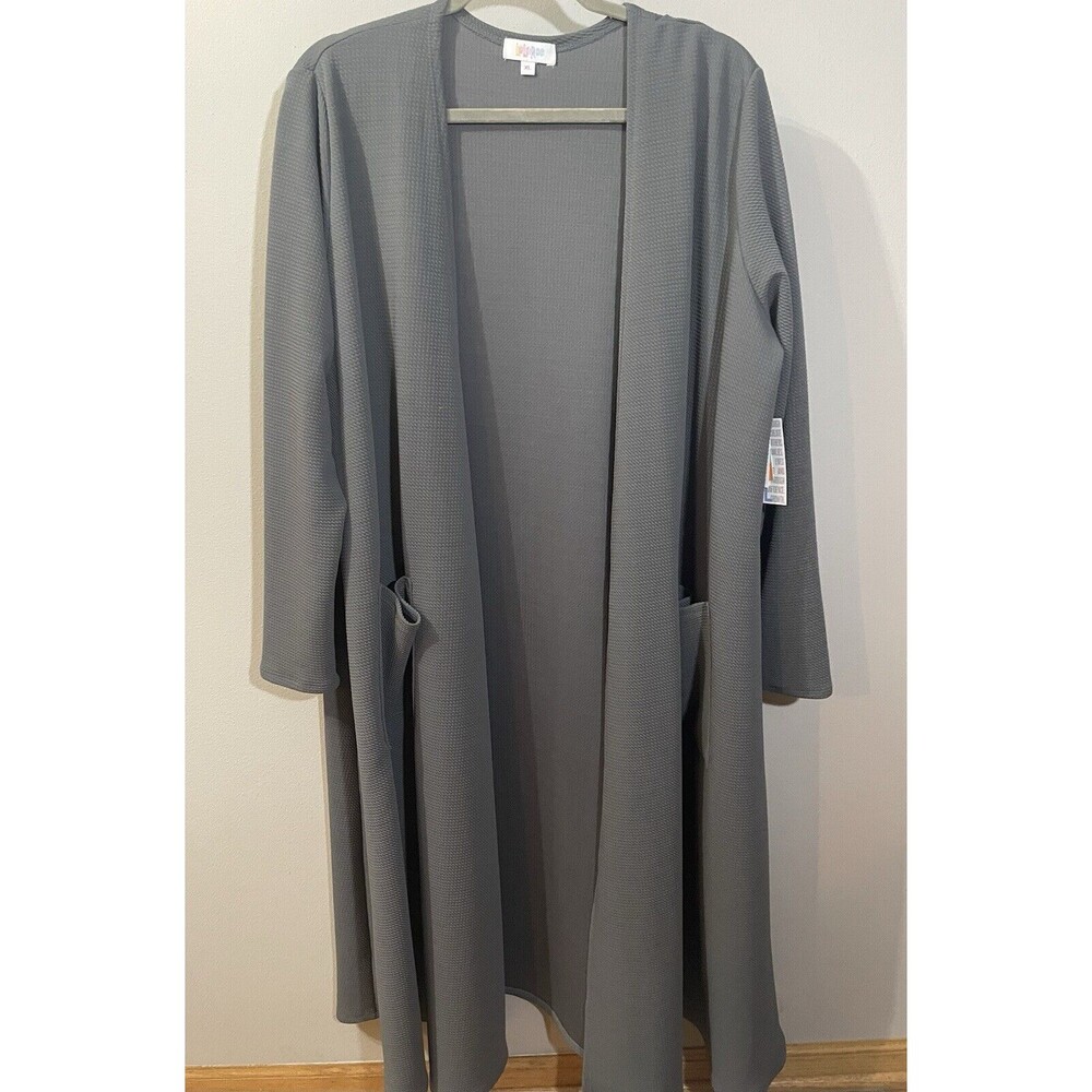 NWT: Lularoe Longline Duster Cardigan Kimono With Pockets Gray Size XL